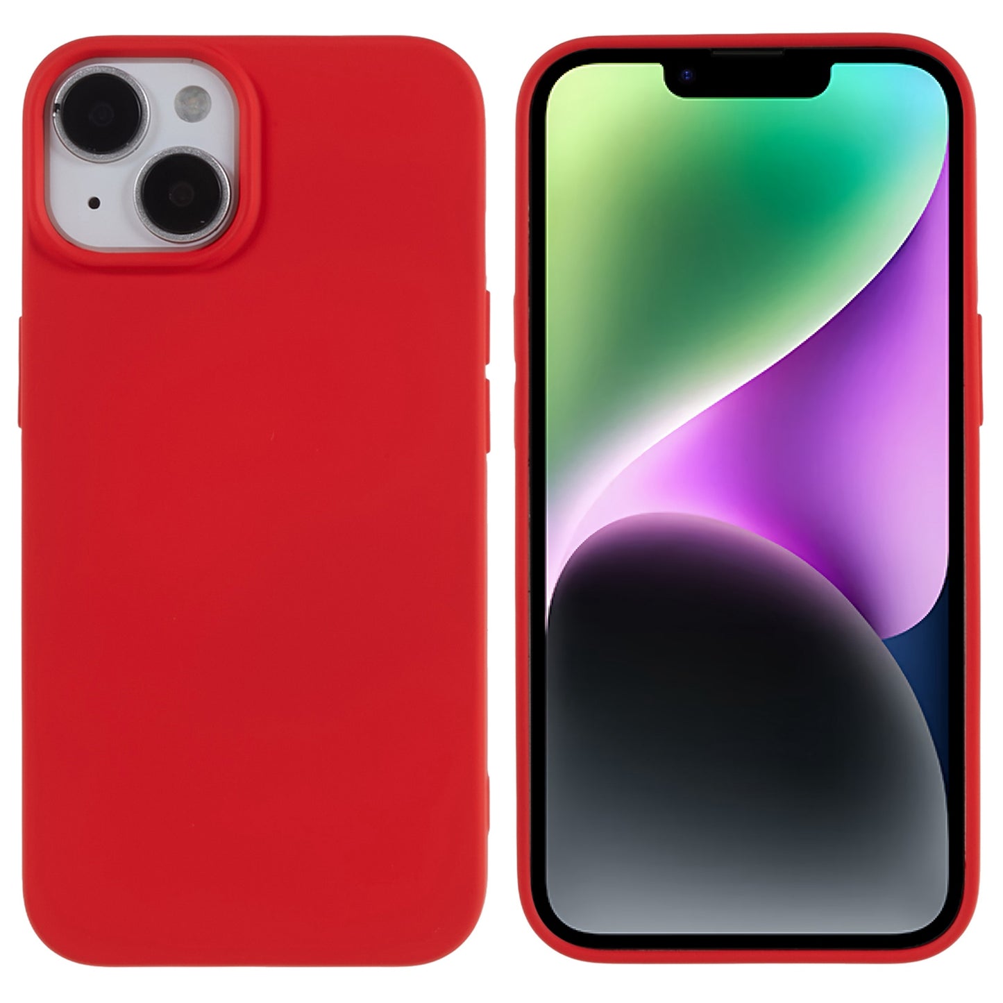 2.0mm Thickness Well-protected TPU Case for iPhone 14, Solid Color Drop-resistant Phone Cover