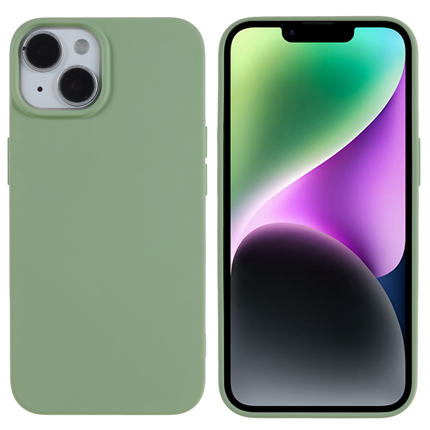 2.0mm Thickness Well-protected TPU Case for iPhone 14, Solid Color Drop-resistant Phone Cover