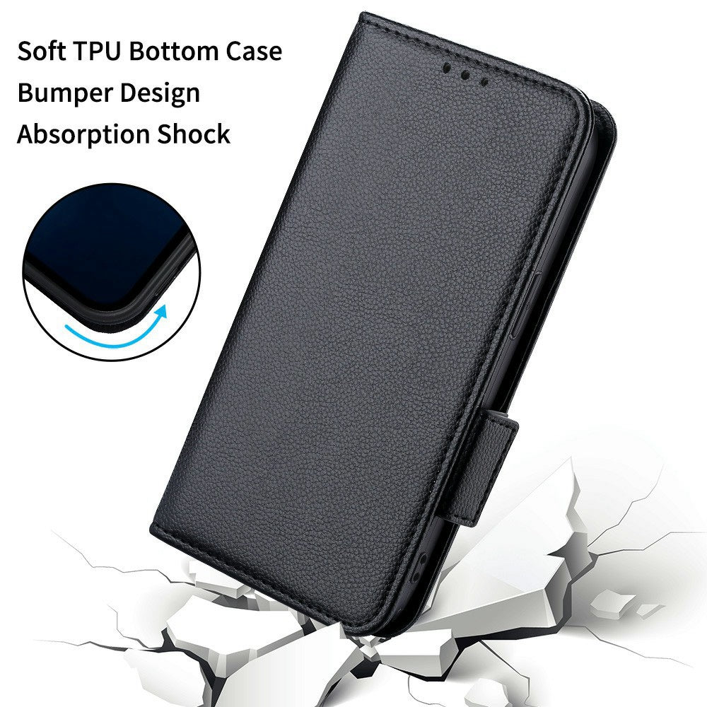 For Honor X8 5G Litchi Texture PU Leather Wallet Case Stand Feature Dual Magnetic Clasp Protective Shockproof Phone Cover