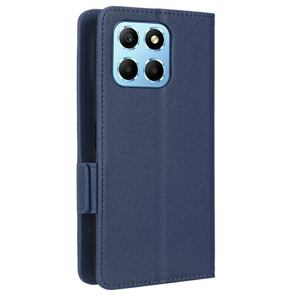 For Honor X8 5G Litchi Texture PU Leather Wallet Case Stand Feature Dual Magnetic Clasp Protective Shockproof Phone Cover