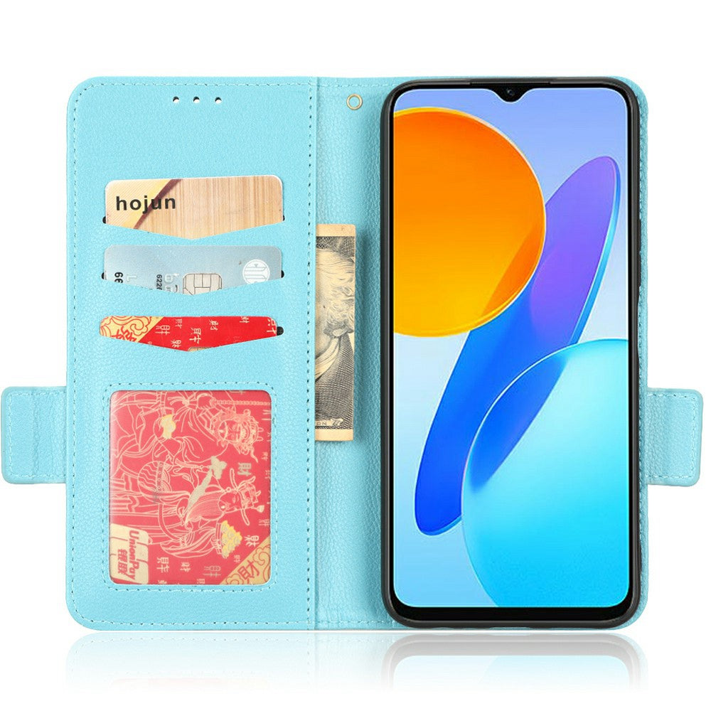 For Honor X8 5G Litchi Texture PU Leather Wallet Case Stand Feature Dual Magnetic Clasp Protective Shockproof Phone Cover