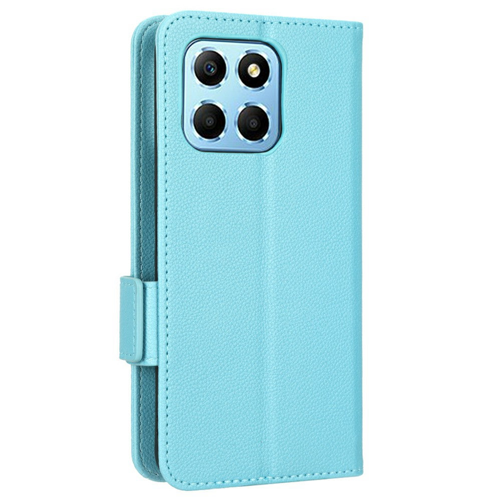 For Honor X8 5G Litchi Texture PU Leather Wallet Case Stand Feature Dual Magnetic Clasp Protective Shockproof Phone Cover