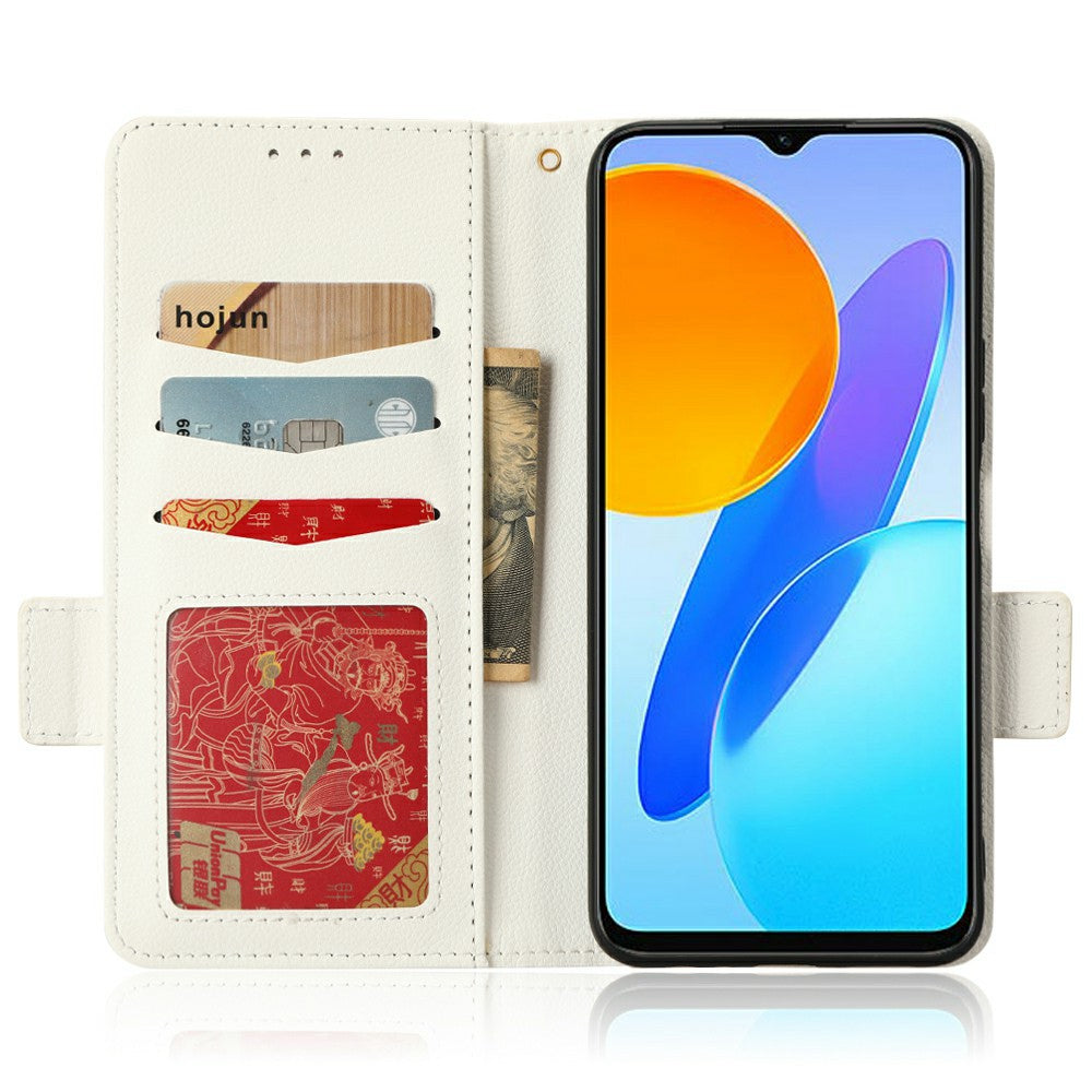For Honor X8 5G Litchi Texture PU Leather Wallet Case Stand Feature Dual Magnetic Clasp Protective Shockproof Phone Cover