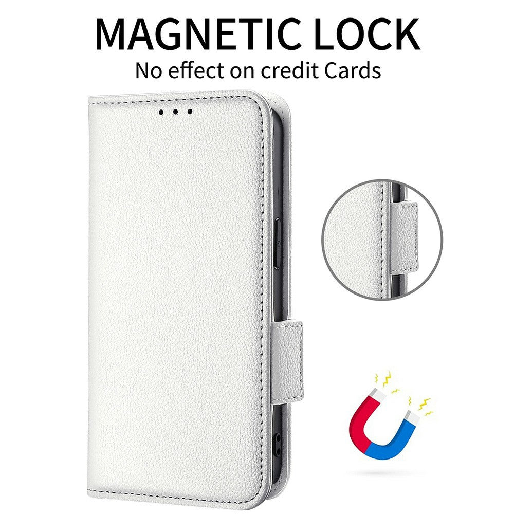 For Honor X8 5G Litchi Texture PU Leather Wallet Case Stand Feature Dual Magnetic Clasp Protective Shockproof Phone Cover