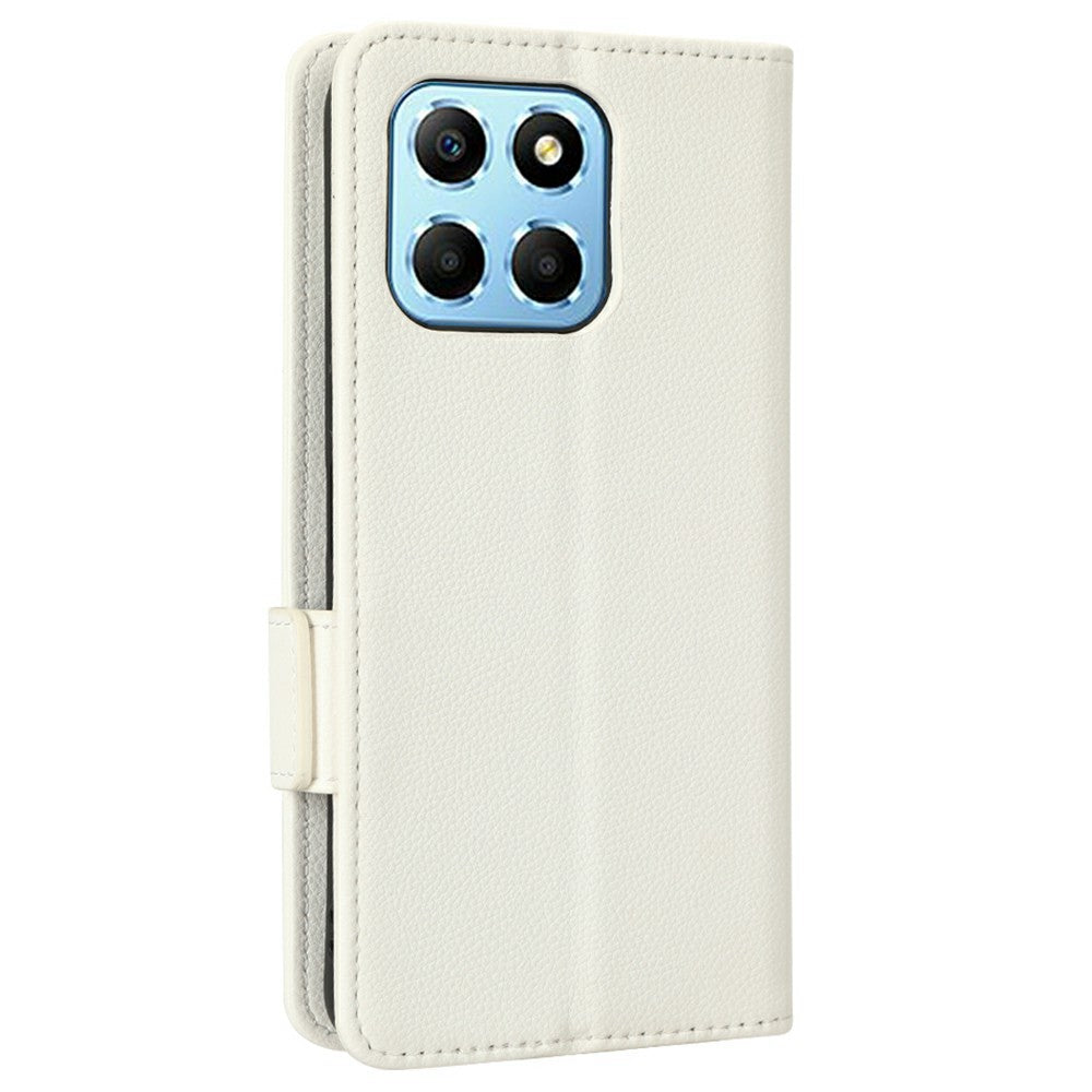 For Honor X8 5G Litchi Texture PU Leather Wallet Case Stand Feature Dual Magnetic Clasp Protective Shockproof Phone Cover
