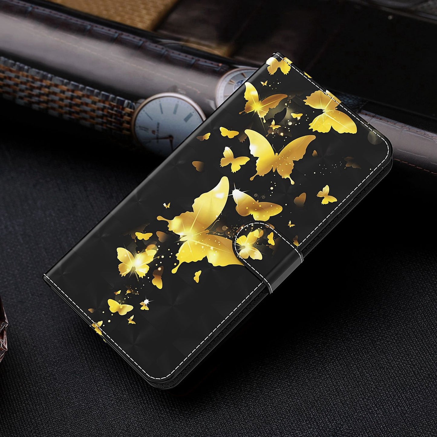 For Honor X8 4G PU Leather Folio Flip Wallet Phone Case Stand Function 3D Creative Pattern Printed Design Full-Body Protective Cover with Strap