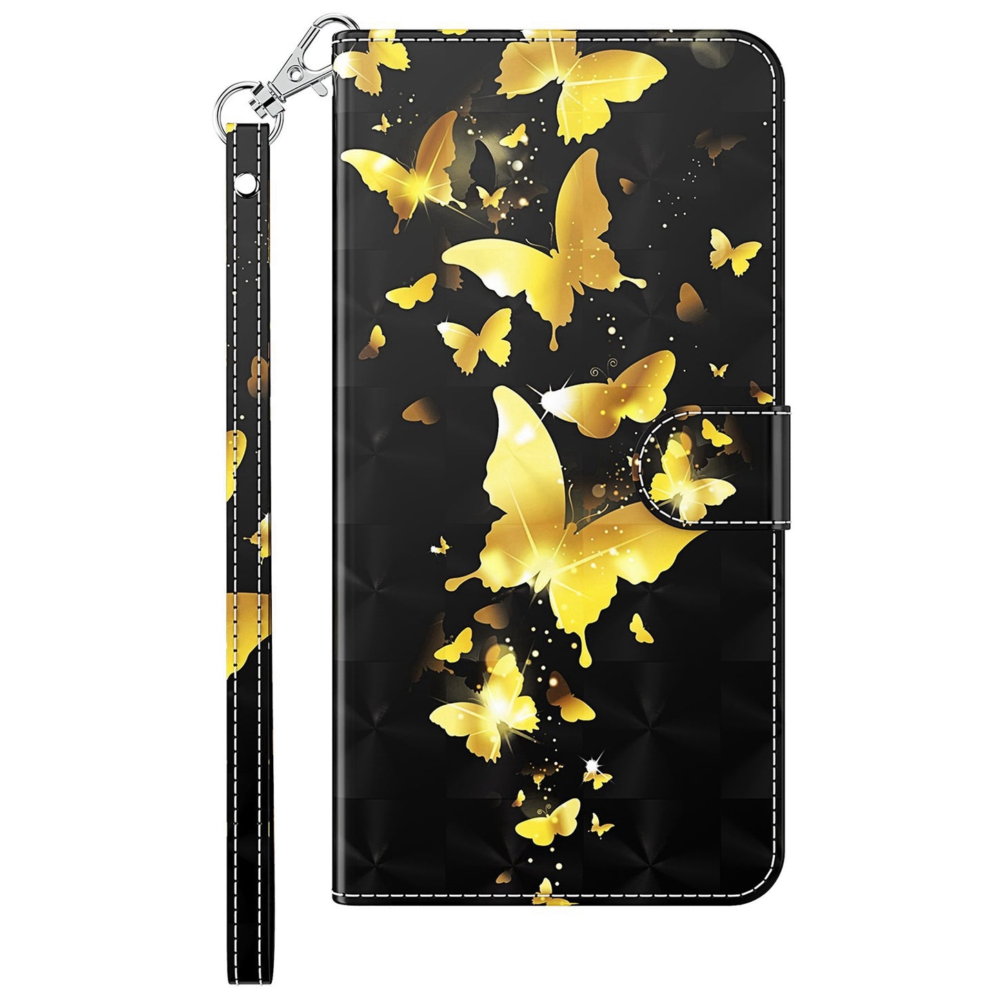 For Honor X8 4G PU Leather Folio Flip Wallet Phone Case Stand Function 3D Creative Pattern Printed Design Full-Body Protective Cover with Strap