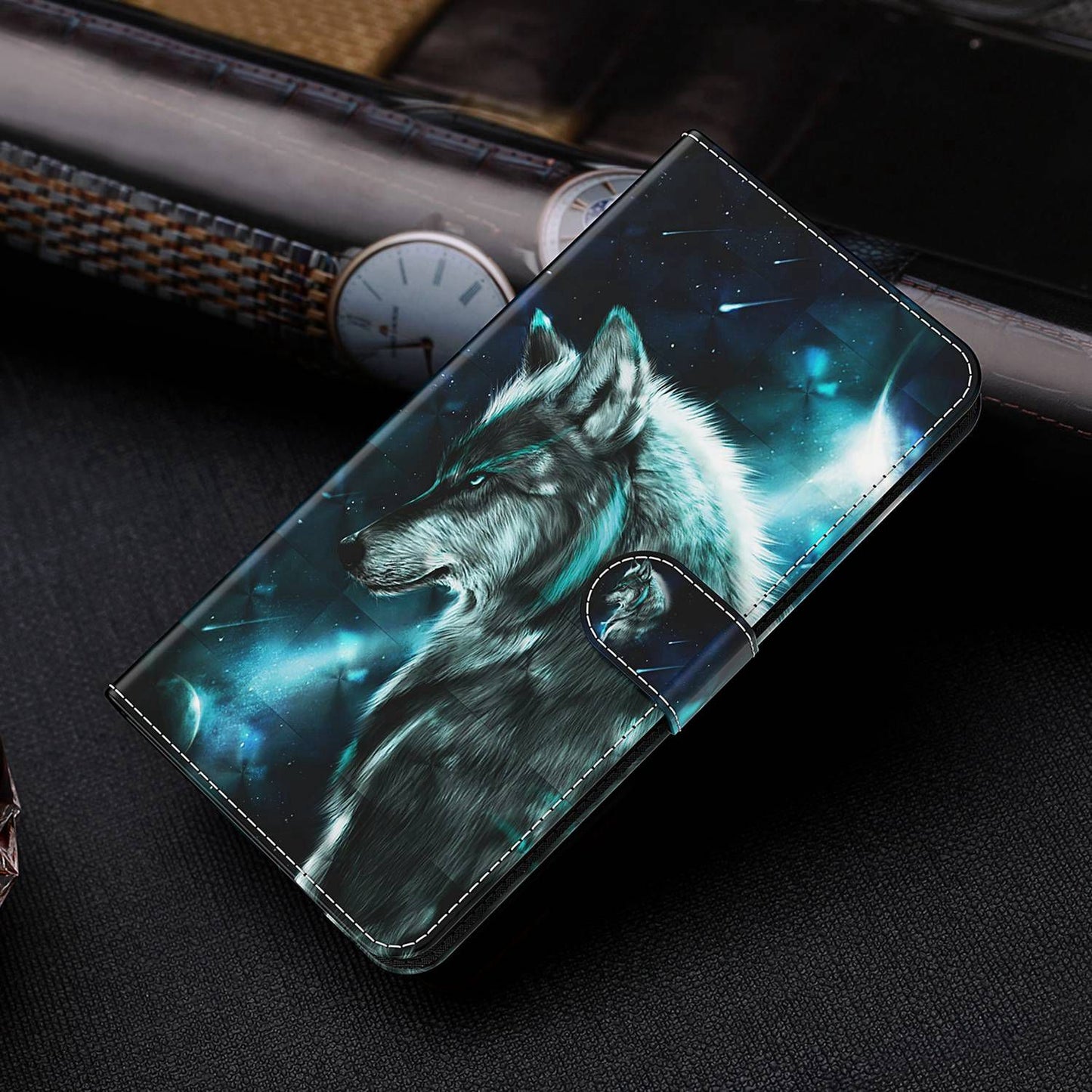 For Honor X8 4G PU Leather Folio Flip Wallet Phone Case Stand Function 3D Creative Pattern Printed Design Full-Body Protective Cover with Strap