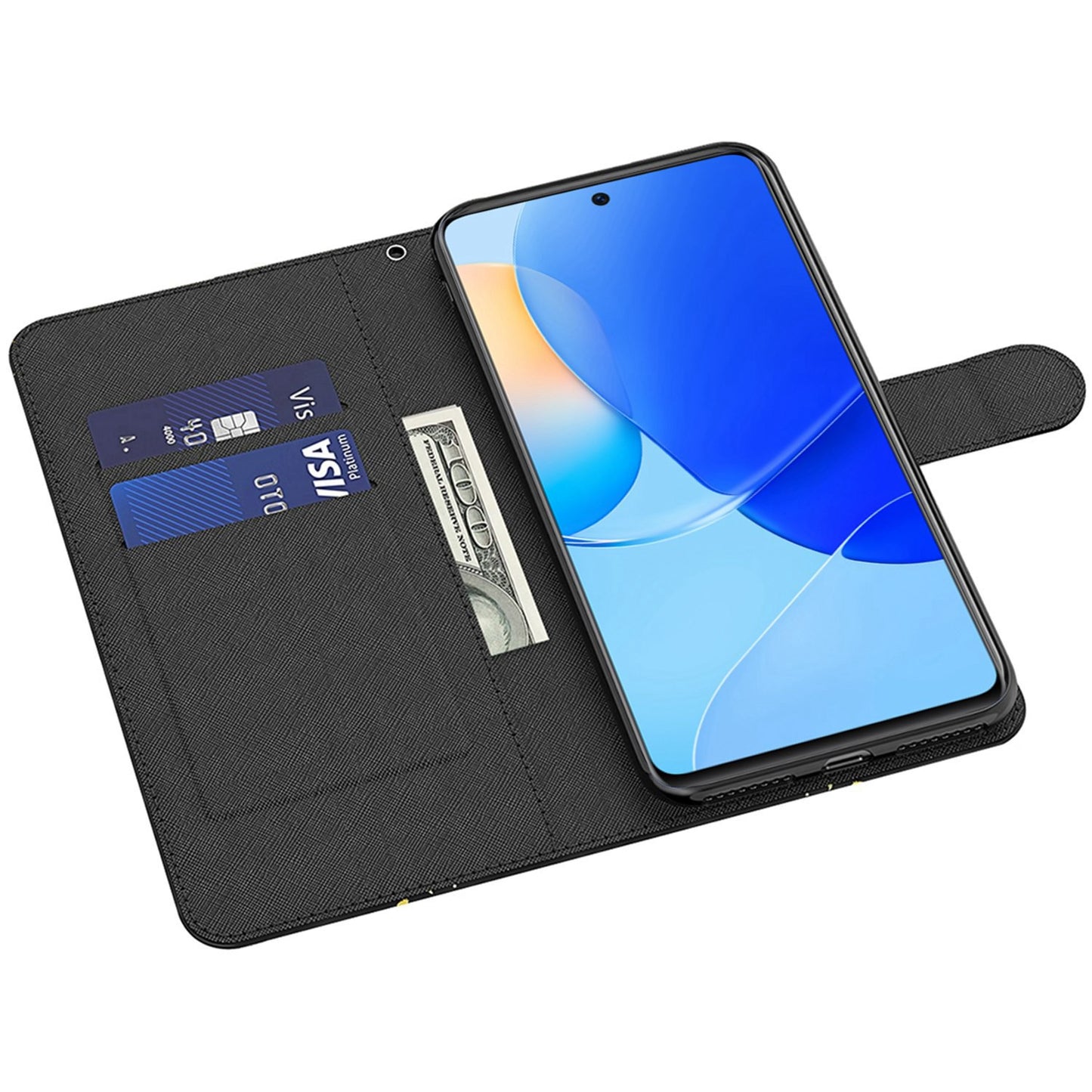 For Honor X8 4G PU Leather Folio Flip Wallet Phone Case Stand Function 3D Creative Pattern Printed Design Full-Body Protective Cover with Strap