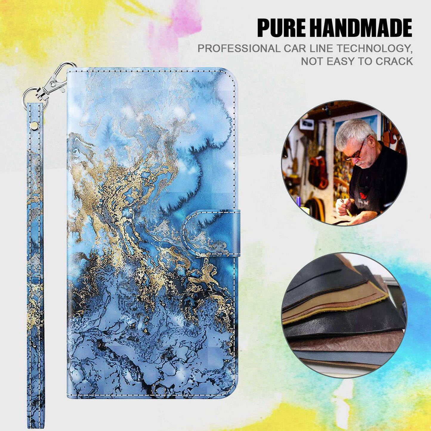 For Honor X8 4G PU Leather Folio Flip Wallet Phone Case Stand Function 3D Creative Pattern Printed Design Full-Body Protective Cover with Strap