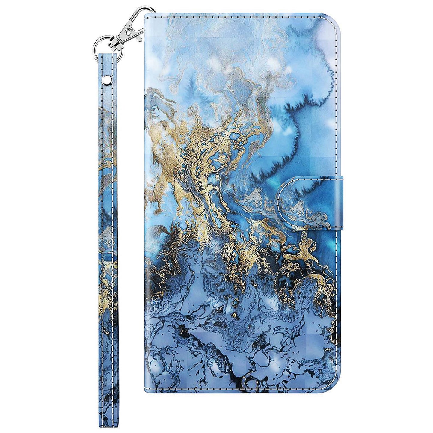 For Honor X8 4G PU Leather Folio Flip Wallet Phone Case Stand Function 3D Creative Pattern Printed Design Full-Body Protective Cover with Strap