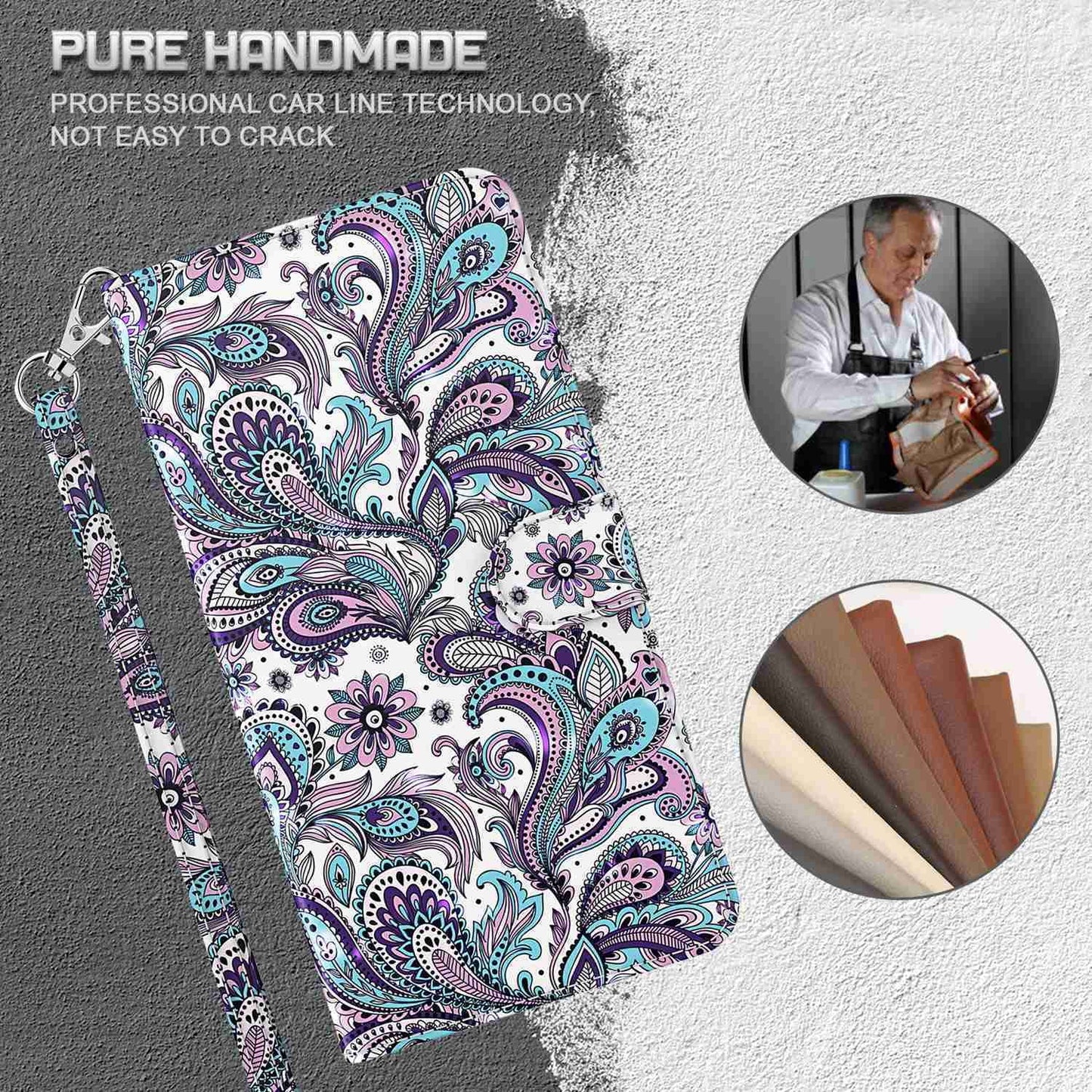 For Honor X8 4G PU Leather Folio Flip Wallet Phone Case Stand Function 3D Creative Pattern Printed Design Full-Body Protective Cover with Strap