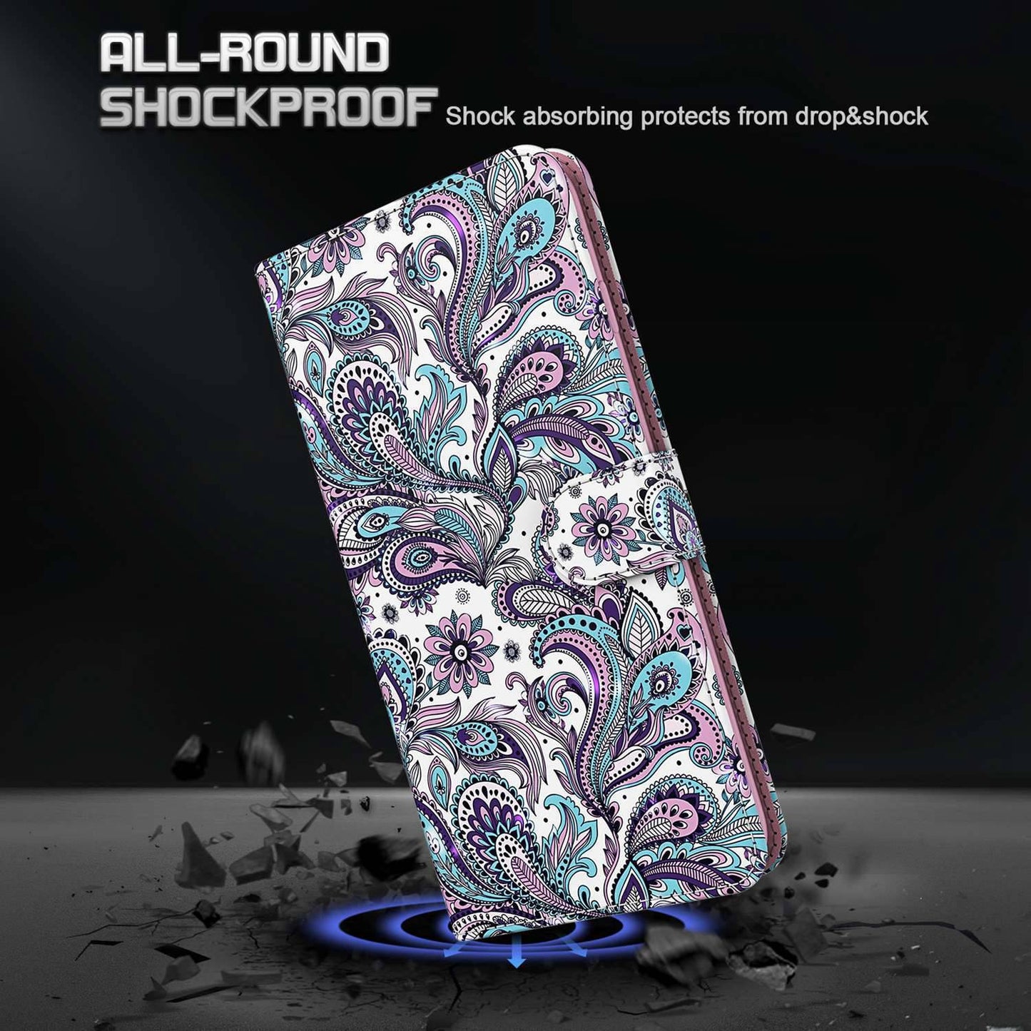 For Honor X8 4G PU Leather Folio Flip Wallet Phone Case Stand Function 3D Creative Pattern Printed Design Full-Body Protective Cover with Strap