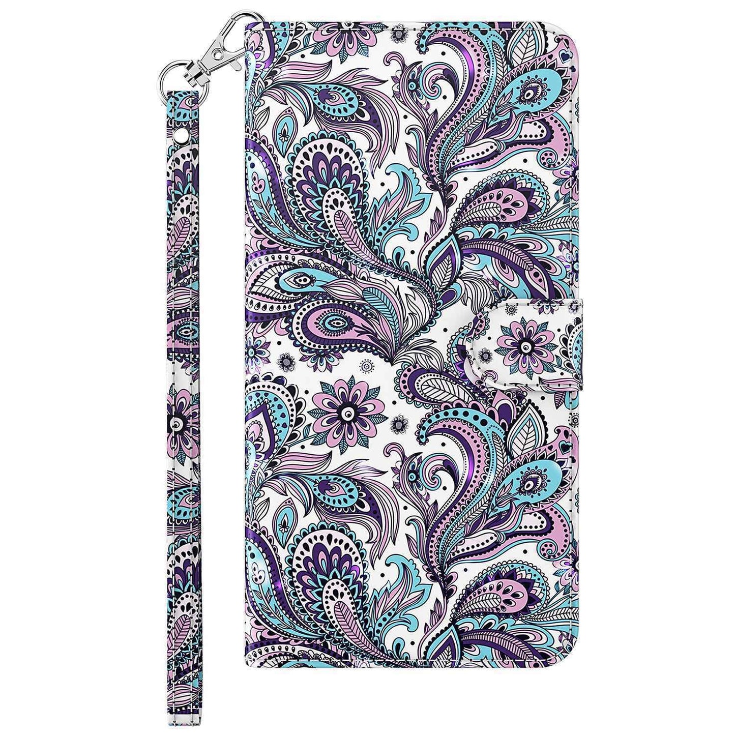 For Honor X8 4G PU Leather Folio Flip Wallet Phone Case Stand Function 3D Creative Pattern Printed Design Full-Body Protective Cover with Strap