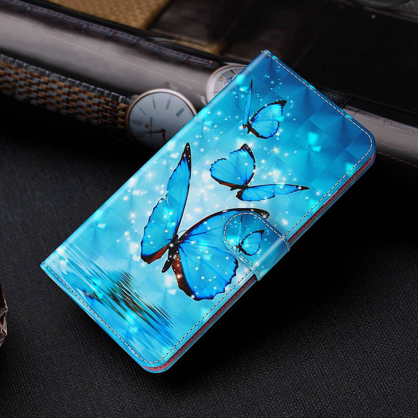 For Honor X8 4G PU Leather Folio Flip Wallet Phone Case Stand Function 3D Creative Pattern Printed Design Full-Body Protective Cover with Strap