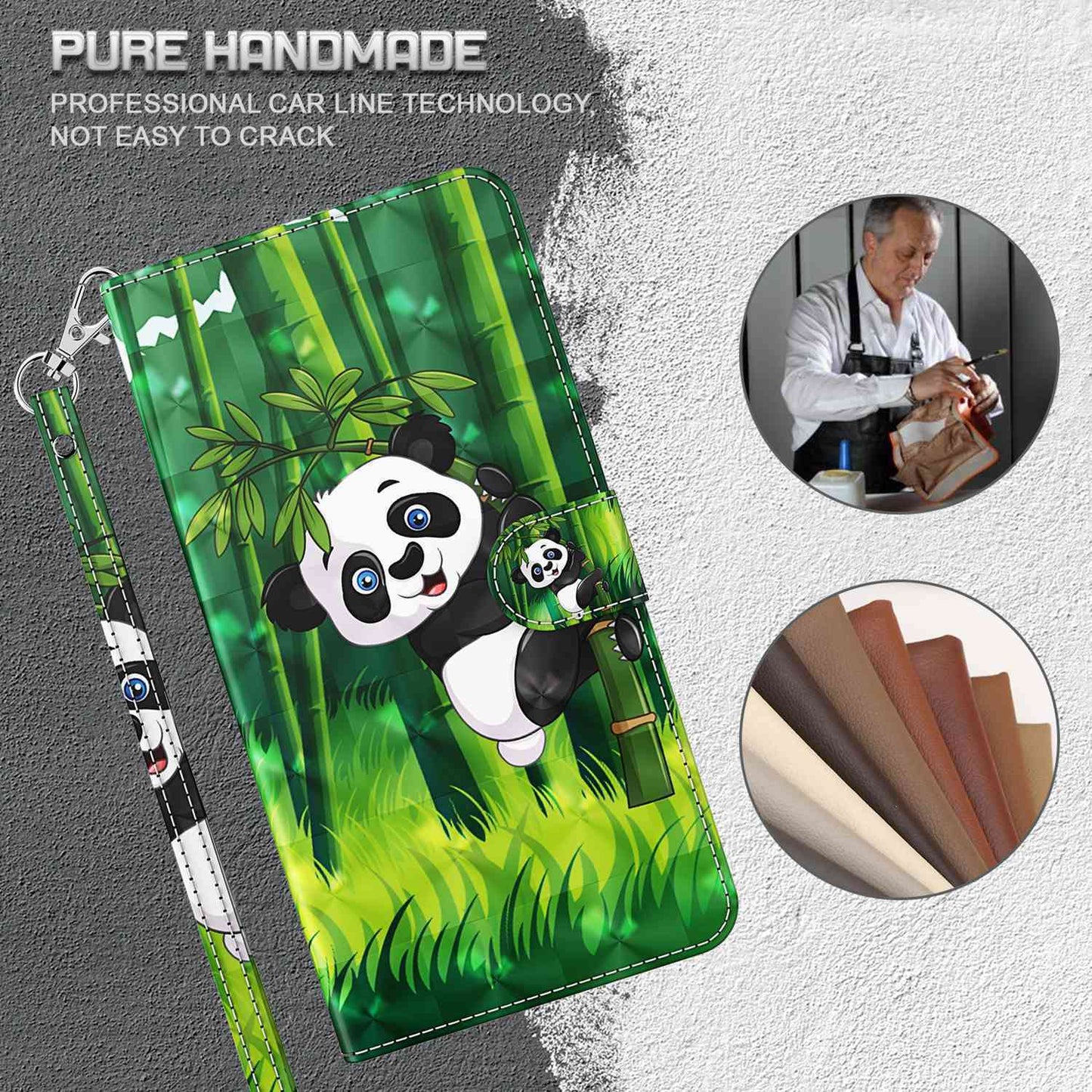 For Honor X8 4G PU Leather Folio Flip Wallet Phone Case Stand Function 3D Creative Pattern Printed Design Full-Body Protective Cover with Strap