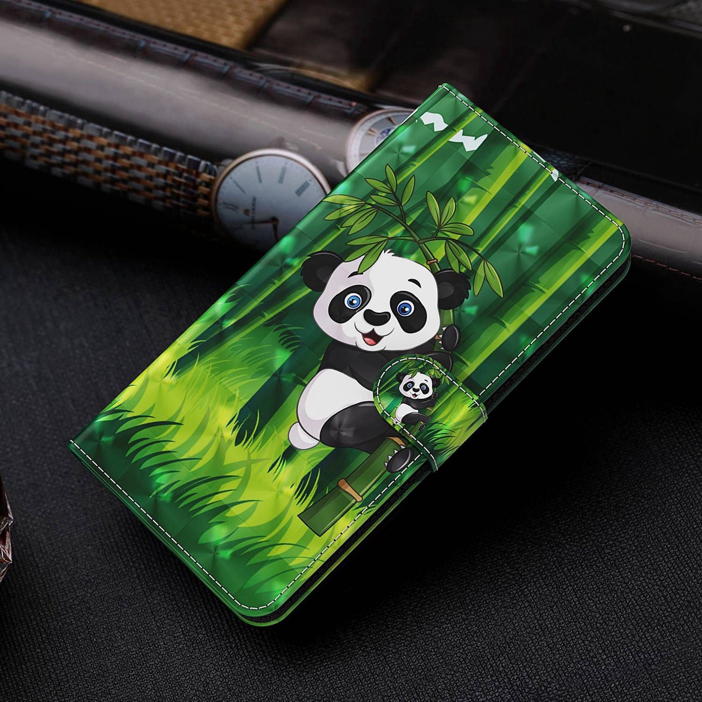 For Honor X8 4G PU Leather Folio Flip Wallet Phone Case Stand Function 3D Creative Pattern Printed Design Full-Body Protective Cover with Strap