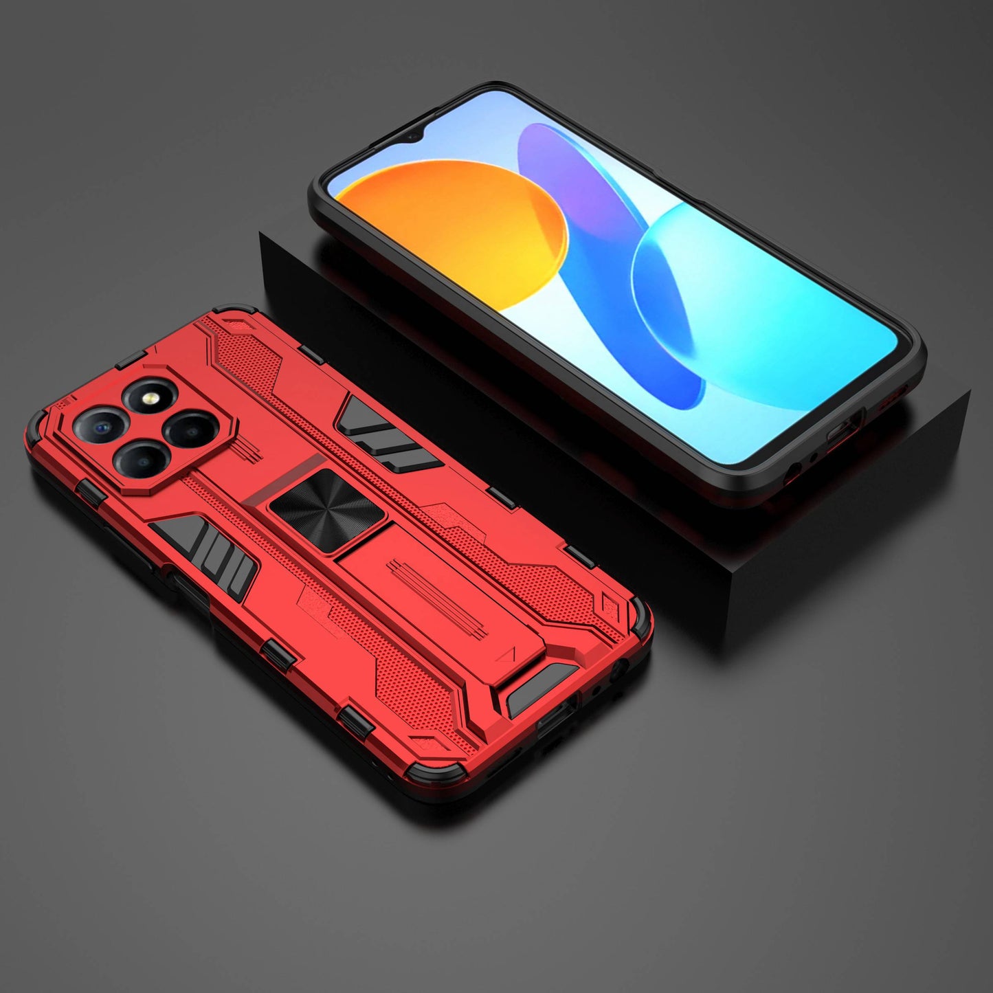 For Honor X8 5G Kickstand Phone Case Anti-drop Hard PC Soft TPU Shockproof Cover