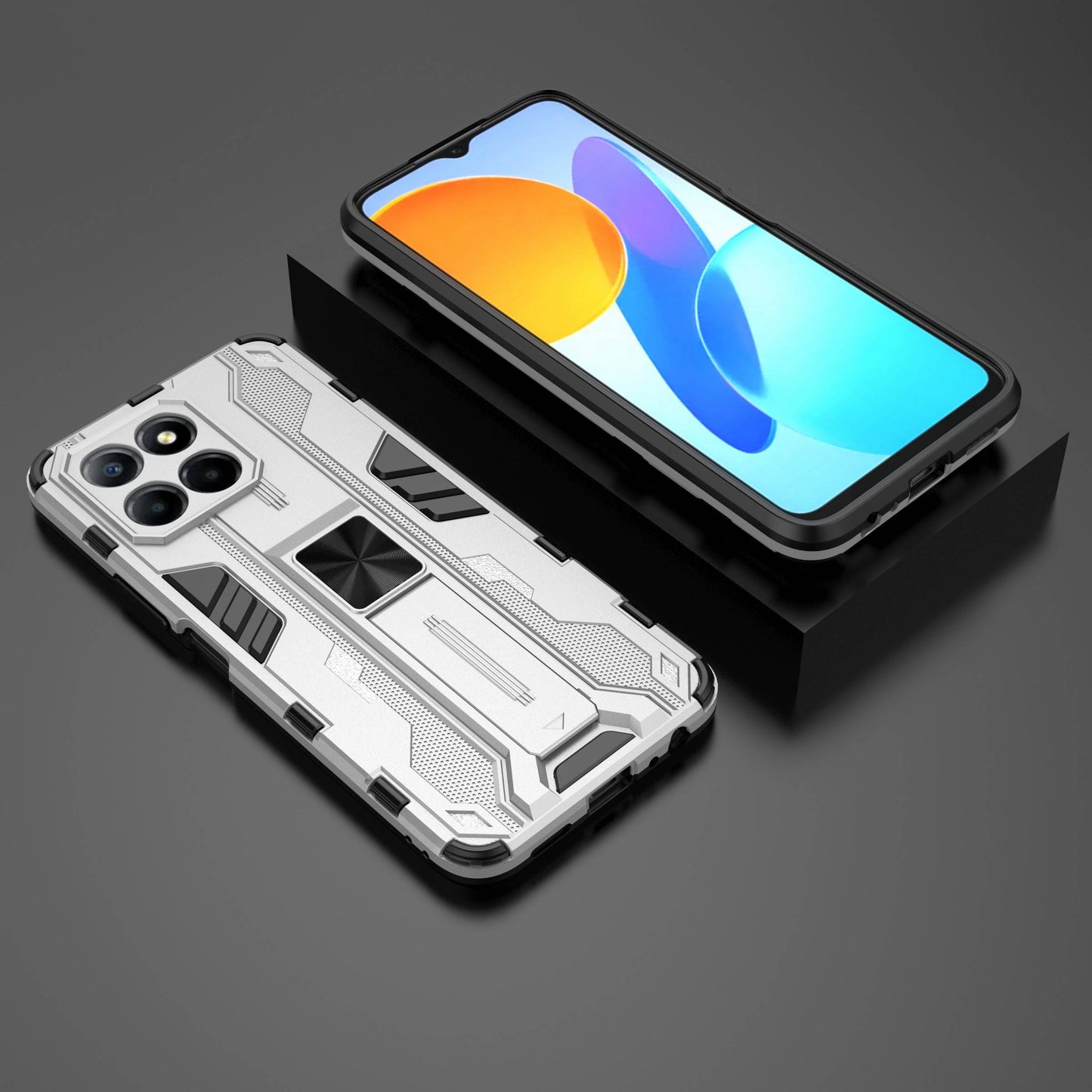For Honor X8 5G Kickstand Phone Case Anti-drop Hard PC Soft TPU Shockproof Cover