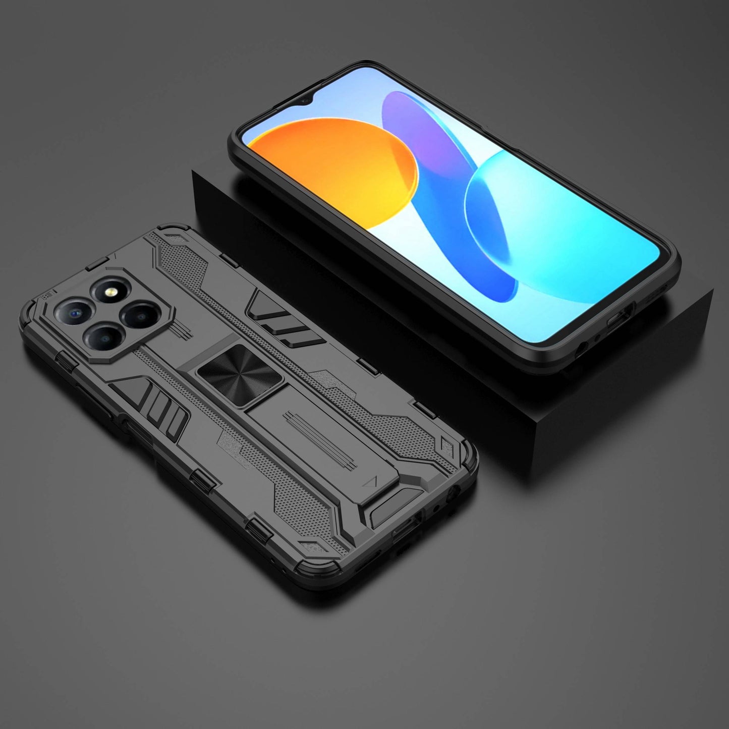 For Honor X8 5G Kickstand Phone Case Anti-drop Hard PC Soft TPU Shockproof Cover