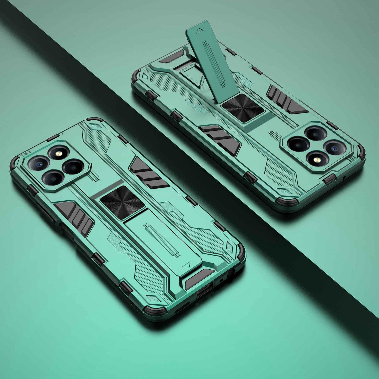 For Honor X8 5G Kickstand Phone Case Anti-drop Hard PC Soft TPU Shockproof Cover