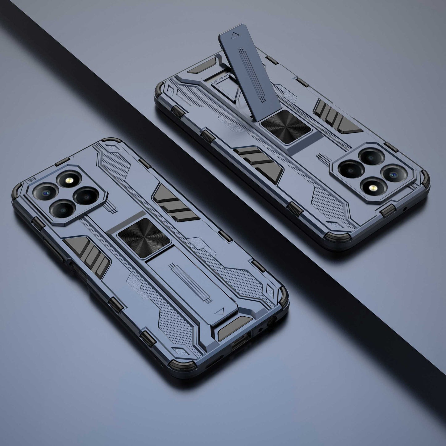 For Honor X8 5G Kickstand Phone Case Anti-drop Hard PC Soft TPU Shockproof Cover