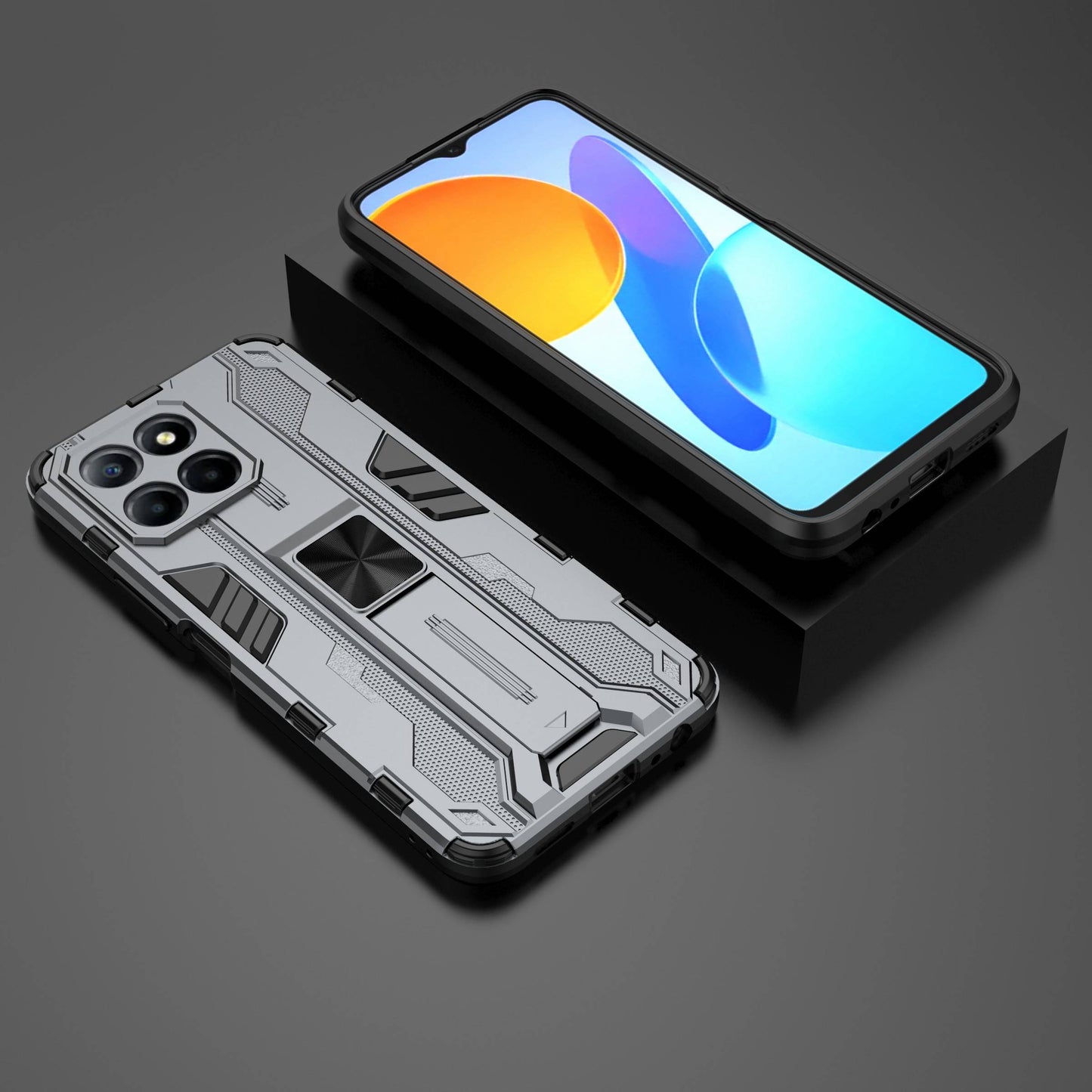 For Honor X8 5G Kickstand Phone Case Anti-drop Hard PC Soft TPU Shockproof Cover