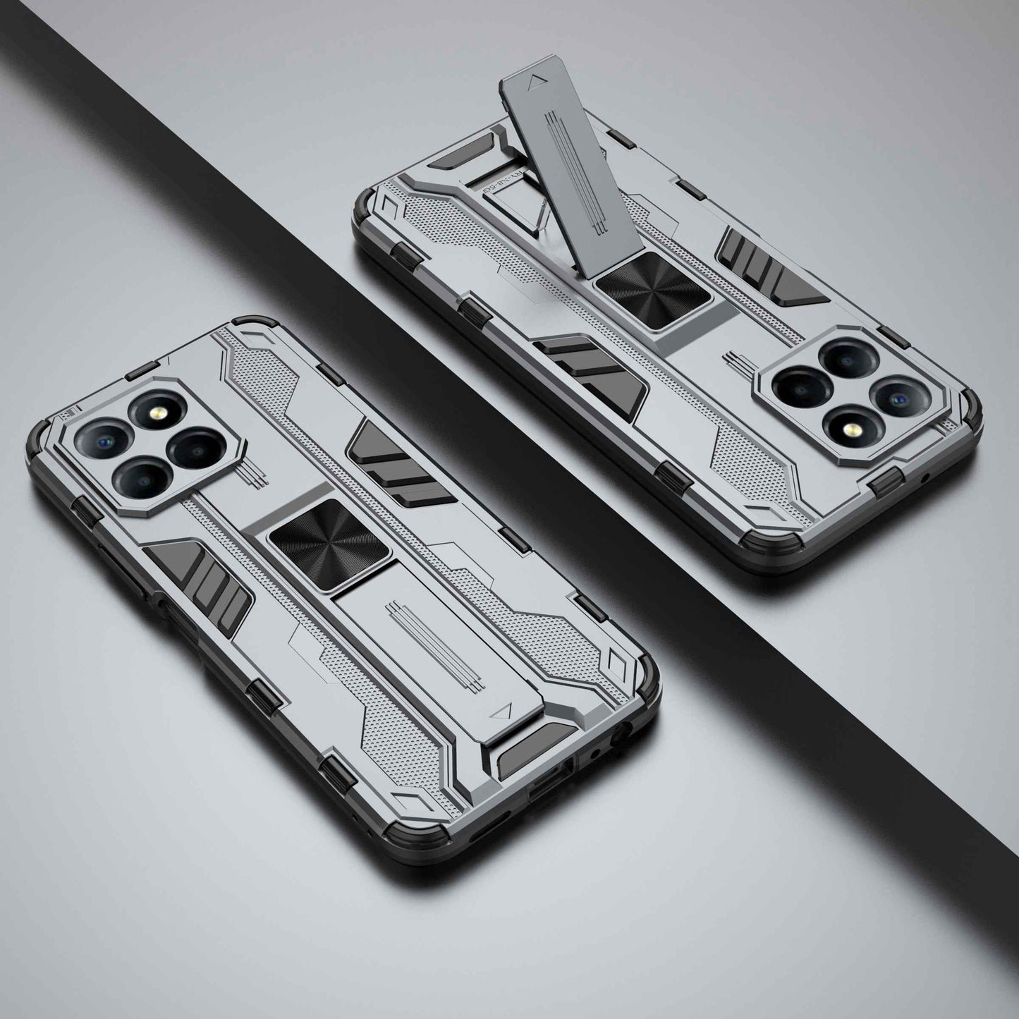 For Honor X8 5G Kickstand Phone Case Anti-drop Hard PC Soft TPU Shockproof Cover
