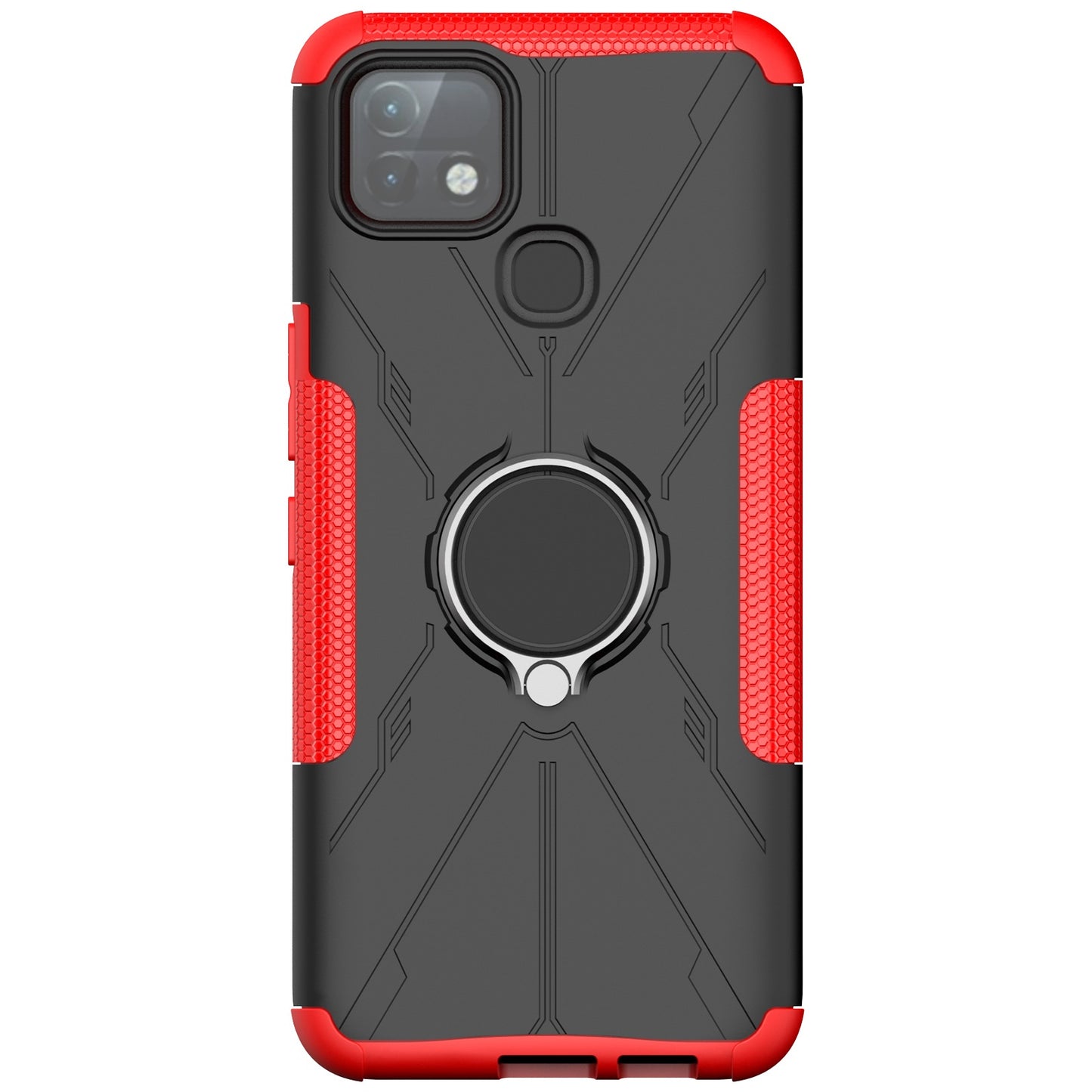 For Infinix Hot 10i / Smart 5 Pro Dual Layer Hard PC Soft TPU Phone Case Ring Holder Kickstand Drop Protection Cover