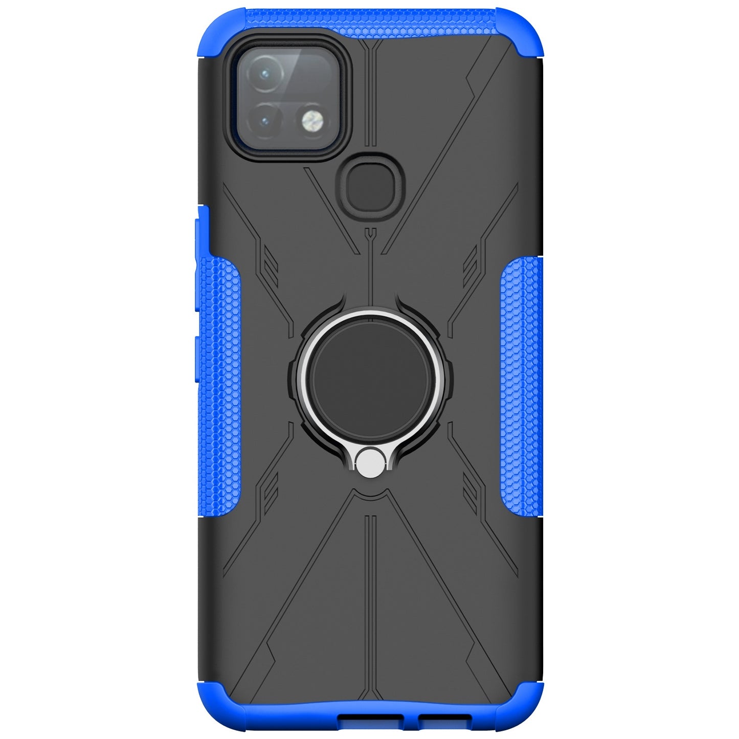 For Infinix Hot 10i / Smart 5 Pro Dual Layer Hard PC Soft TPU Phone Case Ring Holder Kickstand Drop Protection Cover