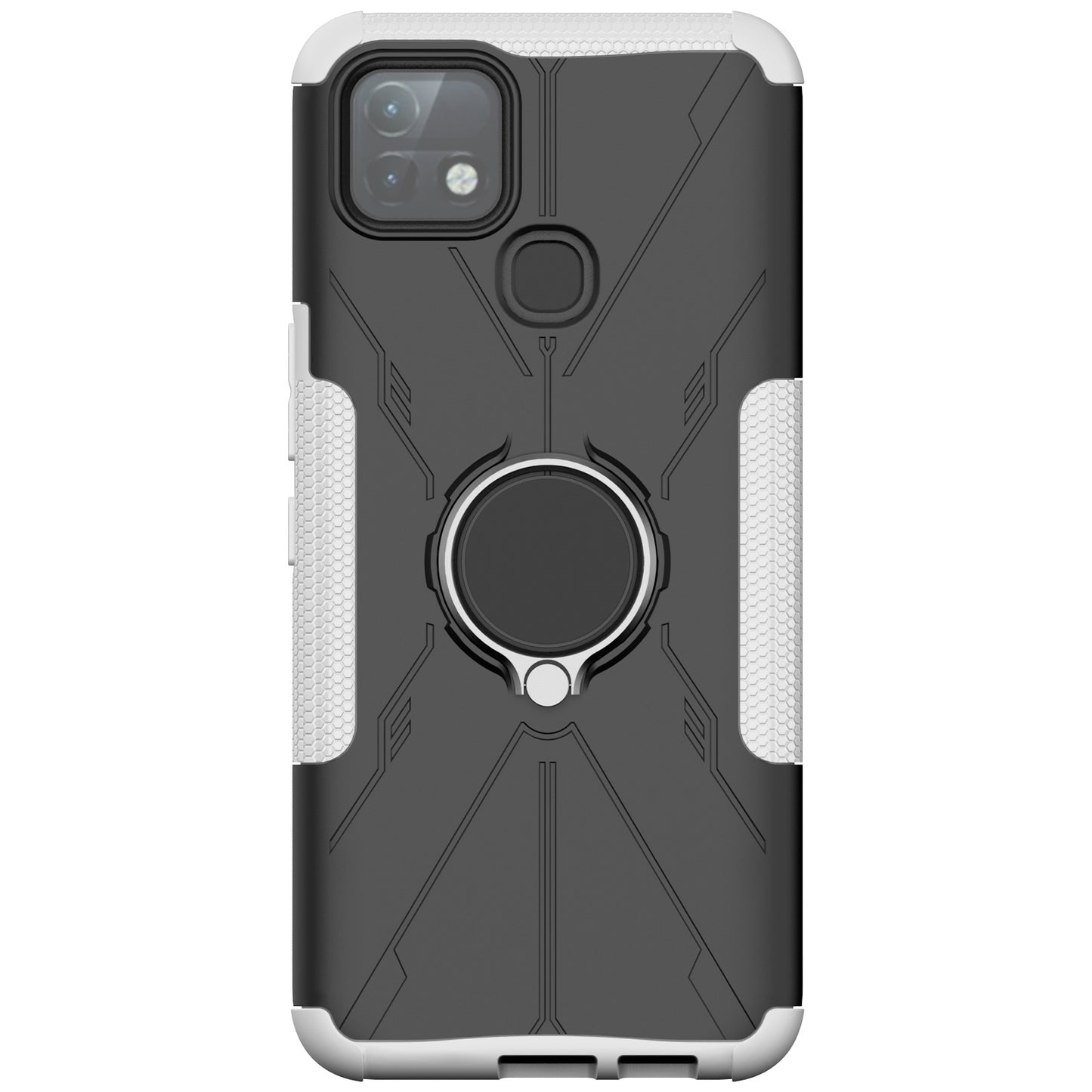 For Infinix Hot 10i / Smart 5 Pro Dual Layer Hard PC Soft TPU Phone Case Ring Holder Kickstand Drop Protection Cover