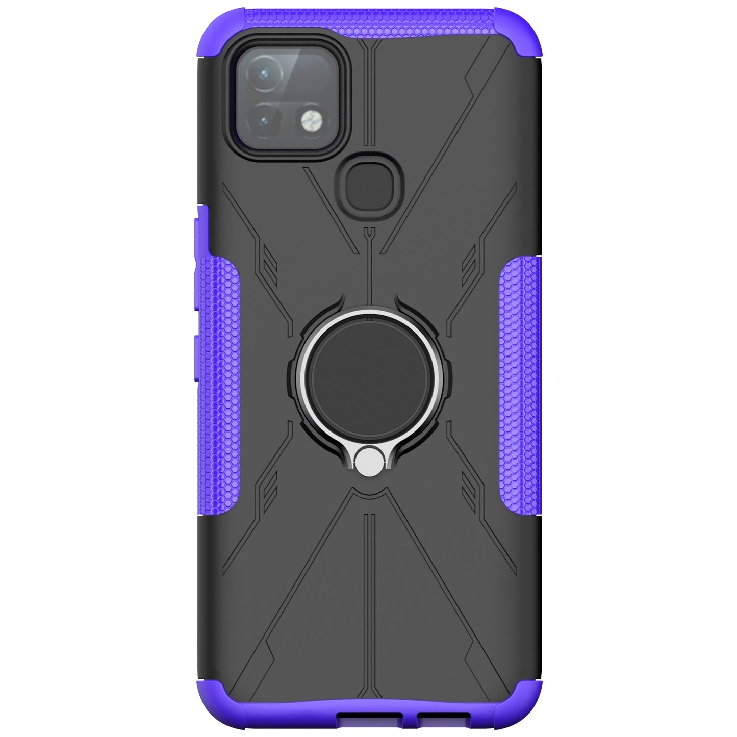 For Infinix Hot 10i / Smart 5 Pro Dual Layer Hard PC Soft TPU Phone Case Ring Holder Kickstand Drop Protection Cover