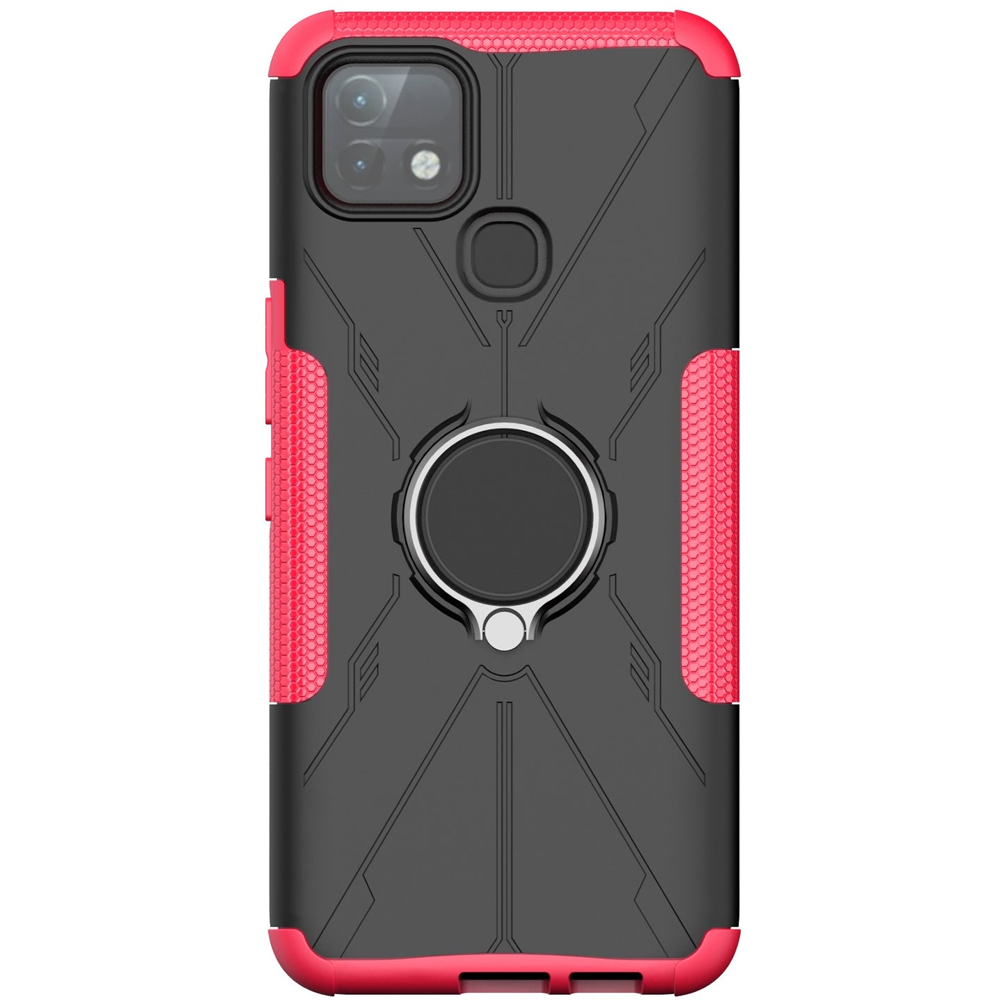For Infinix Hot 10i / Smart 5 Pro Dual Layer Hard PC Soft TPU Phone Case Ring Holder Kickstand Drop Protection Cover