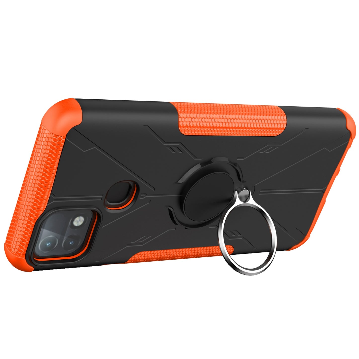 For Infinix Hot 10i / Smart 5 Pro Dual Layer Hard PC Soft TPU Phone Case Ring Holder Kickstand Drop Protection Cover