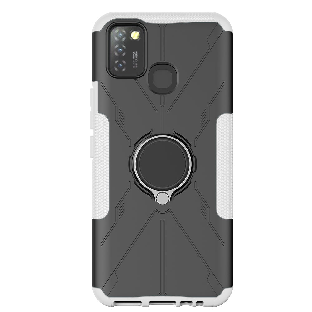 For Infinix Smart 5 X657 / Hot 10 Lite Hybrid Soft TPU Hard PC Heavy Duty Phone Case Ring Holder Kickstand Anti-Scratch Shockproof Cover