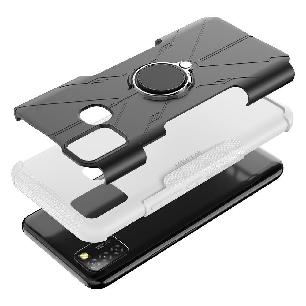 For Infinix Smart 5 X657 / Hot 10 Lite Hybrid Soft TPU Hard PC Heavy Duty Phone Case Ring Holder Kickstand Anti-Scratch Shockproof Cover