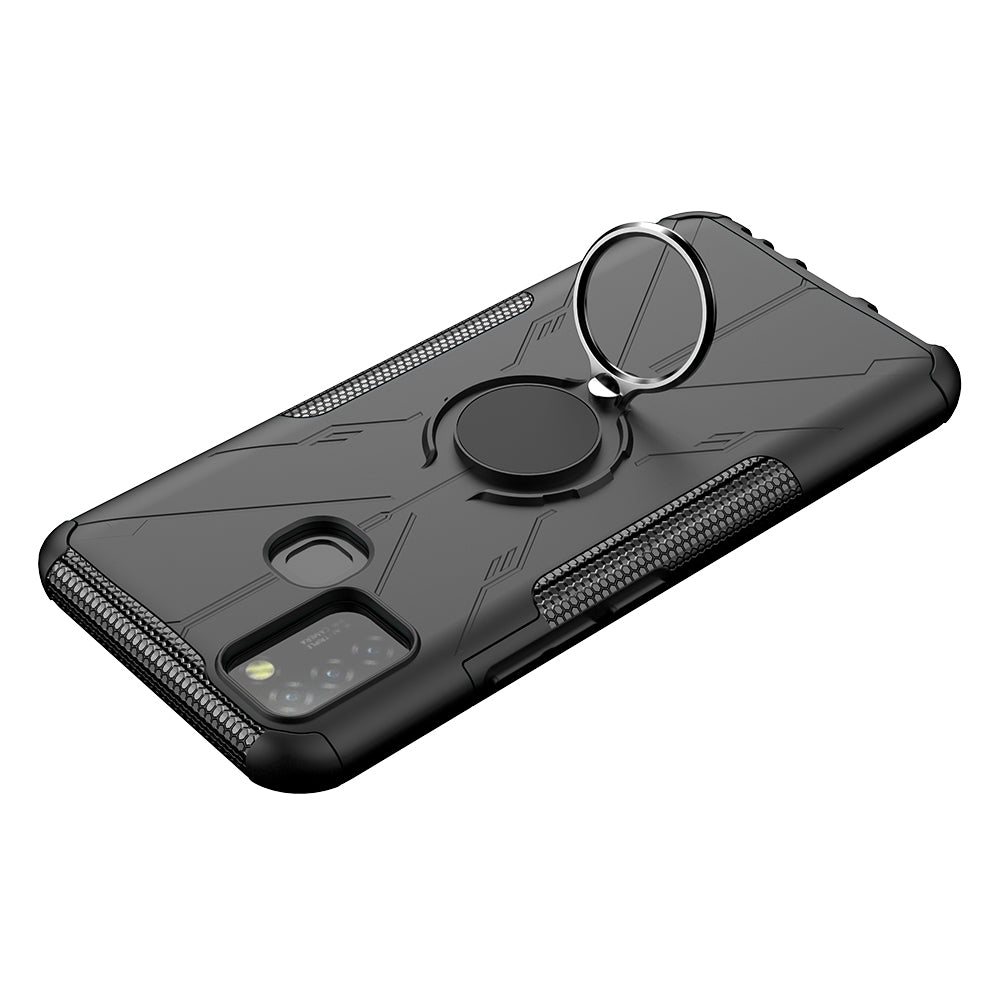 For Infinix Smart 5 X657 / Hot 10 Lite Hybrid Soft TPU Hard PC Heavy Duty Phone Case Ring Holder Kickstand Anti-Scratch Shockproof Cover