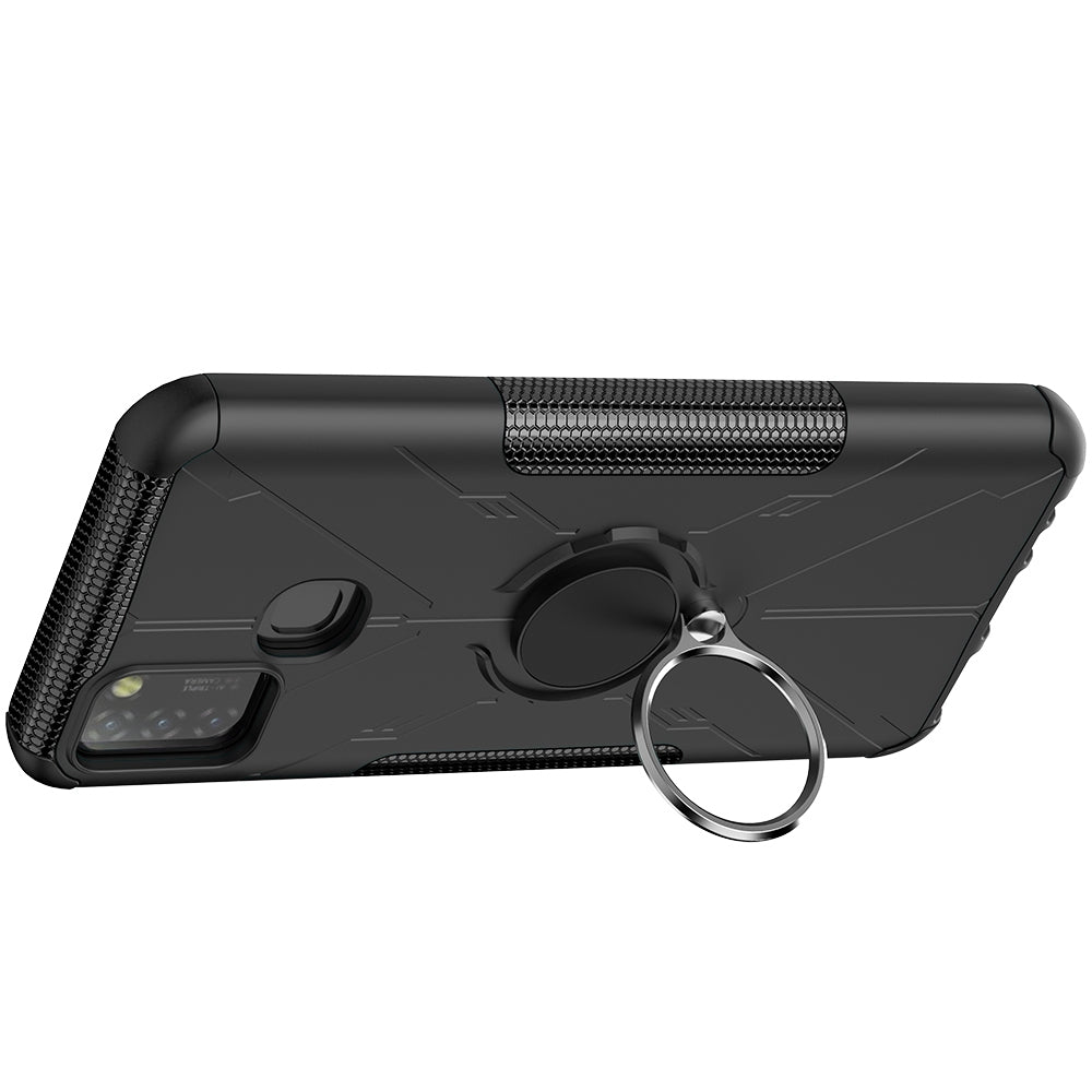 For Infinix Smart 5 X657 / Hot 10 Lite Hybrid Soft TPU Hard PC Heavy Duty Phone Case Ring Holder Kickstand Anti-Scratch Shockproof Cover