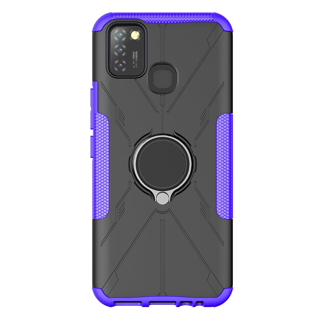 For Infinix Smart 5 X657 / Hot 10 Lite Hybrid Soft TPU Hard PC Heavy Duty Phone Case Ring Holder Kickstand Anti-Scratch Shockproof Cover