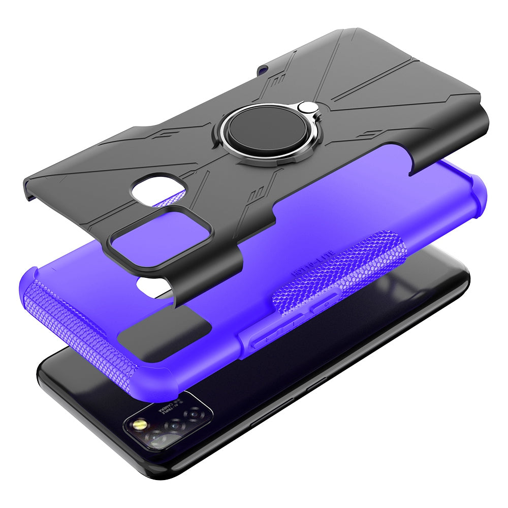 For Infinix Smart 5 X657 / Hot 10 Lite Hybrid Soft TPU Hard PC Heavy Duty Phone Case Ring Holder Kickstand Anti-Scratch Shockproof Cover