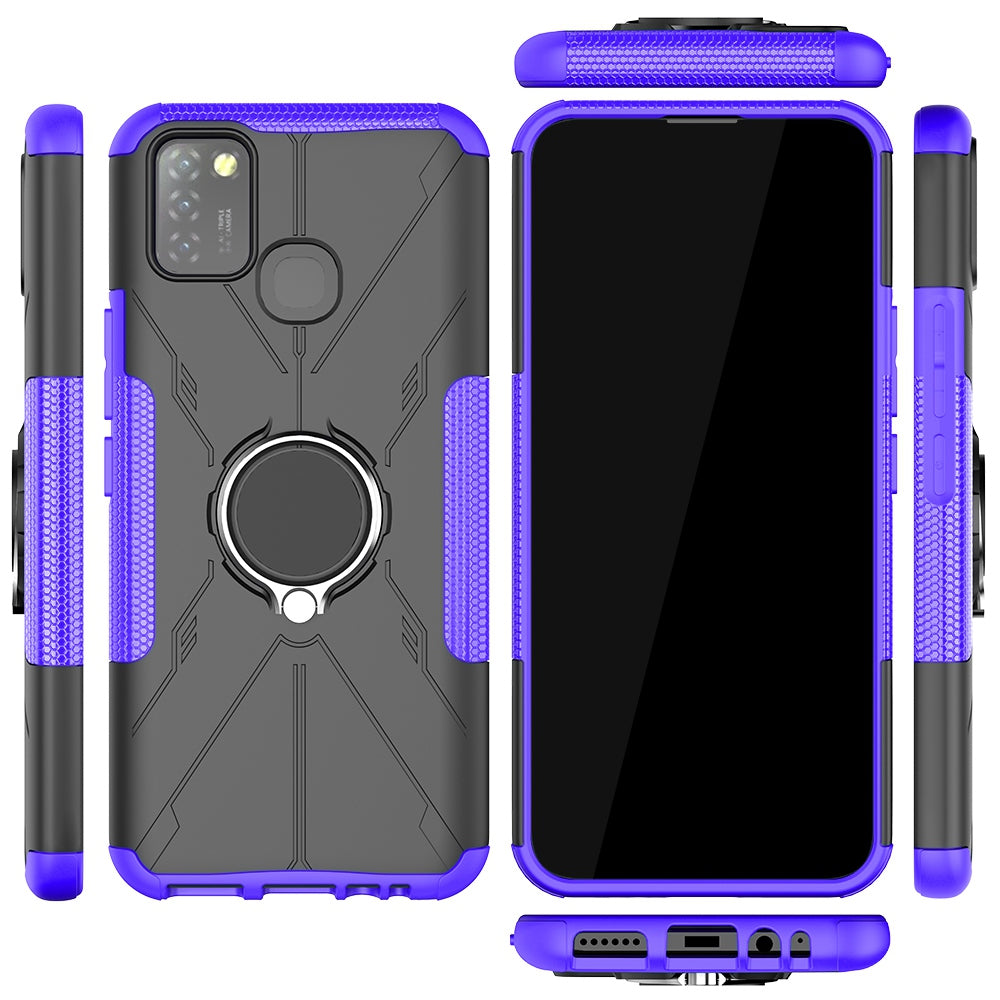 For Infinix Smart 5 X657 / Hot 10 Lite Hybrid Soft TPU Hard PC Heavy Duty Phone Case Ring Holder Kickstand Anti-Scratch Shockproof Cover