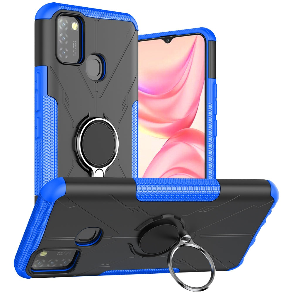 For Infinix Smart 5 X657 / Hot 10 Lite Hybrid Soft TPU Hard PC Heavy Duty Phone Case Ring Holder Kickstand Anti-Scratch Shockproof Cover