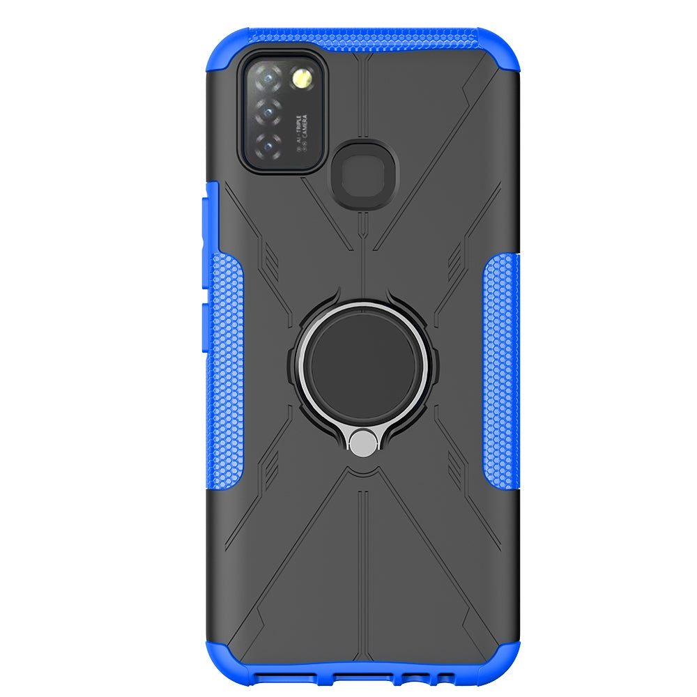 For Infinix Smart 5 X657 / Hot 10 Lite Hybrid Soft TPU Hard PC Heavy Duty Phone Case Ring Holder Kickstand Anti-Scratch Shockproof Cover