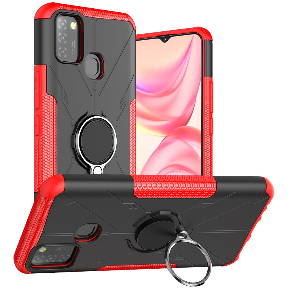 For Infinix Smart 5 X657 / Hot 10 Lite Hybrid Soft TPU Hard PC Heavy Duty Phone Case Ring Holder Kickstand Anti-Scratch Shockproof Cover