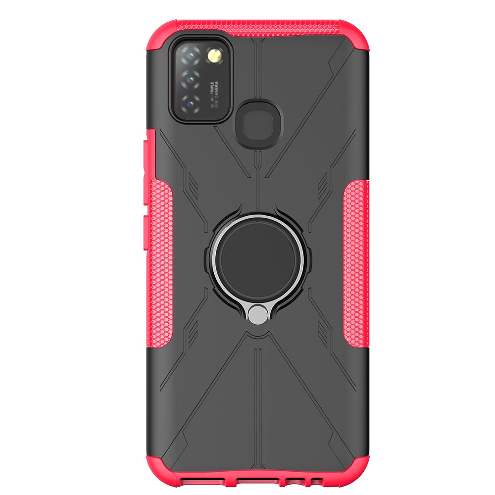 For Infinix Smart 5 X657 / Hot 10 Lite Hybrid Soft TPU Hard PC Heavy Duty Phone Case Ring Holder Kickstand Anti-Scratch Shockproof Cover