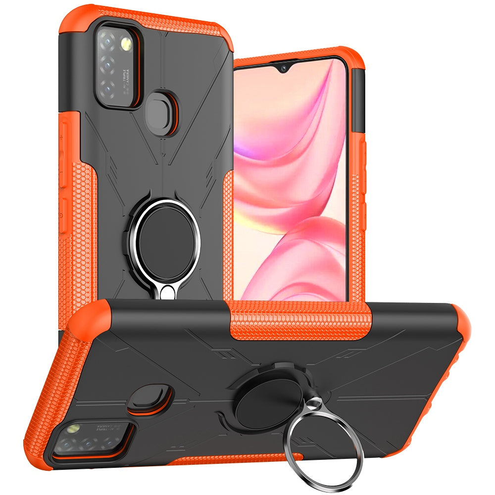 For Infinix Smart 5 X657 / Hot 10 Lite Hybrid Soft TPU Hard PC Heavy Duty Phone Case Ring Holder Kickstand Anti-Scratch Shockproof Cover
