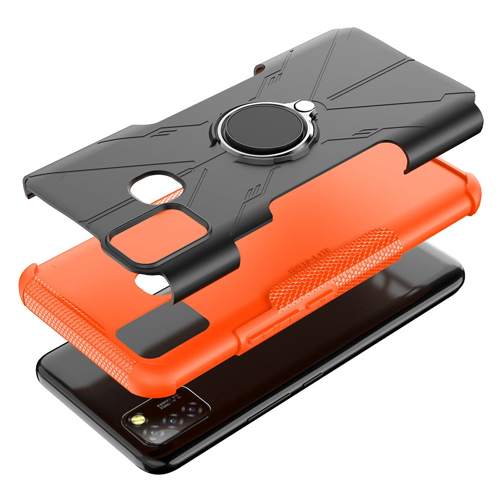 For Infinix Smart 5 X657 / Hot 10 Lite Hybrid Soft TPU Hard PC Heavy Duty Phone Case Ring Holder Kickstand Anti-Scratch Shockproof Cover