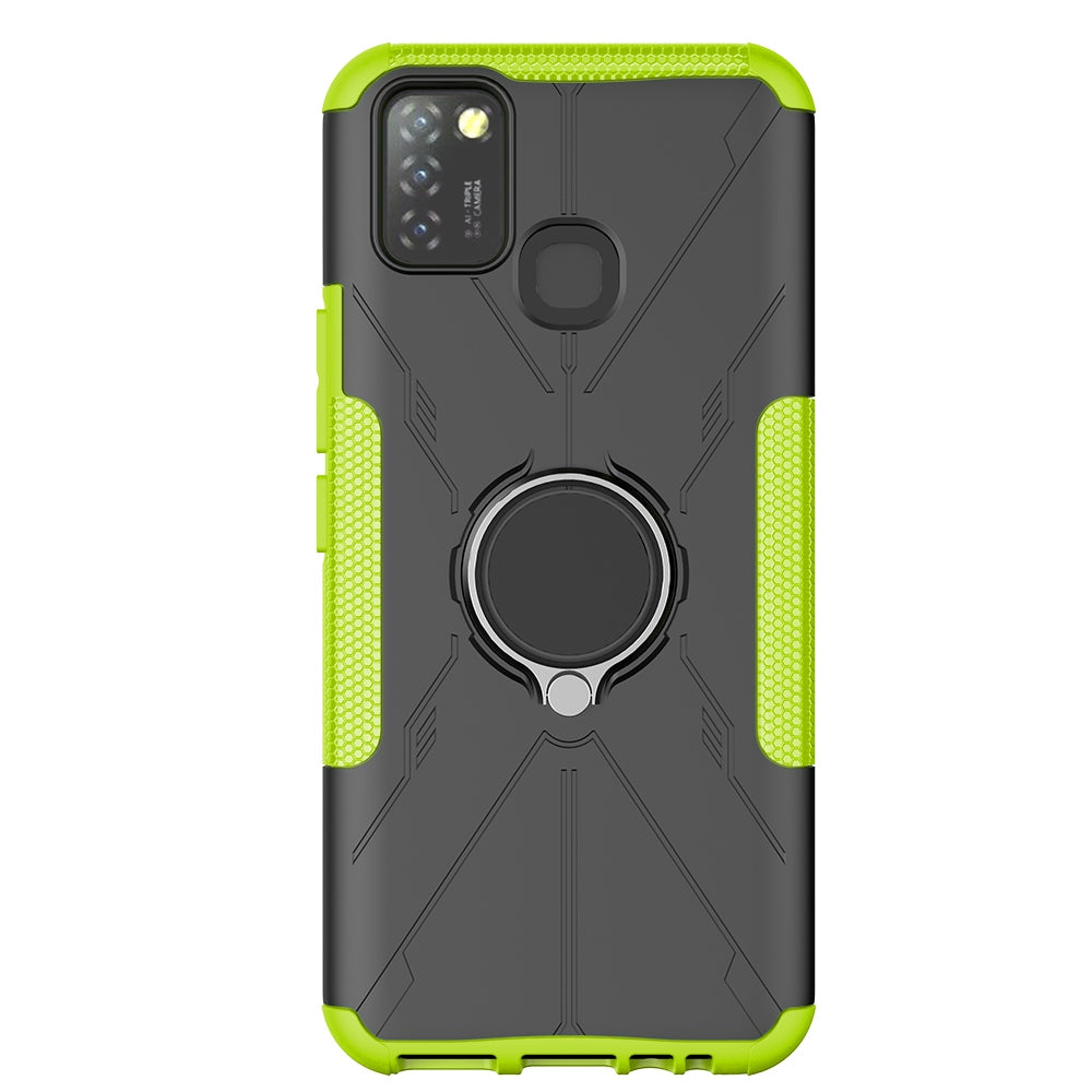 For Infinix Smart 5 X657 / Hot 10 Lite Hybrid Soft TPU Hard PC Heavy Duty Phone Case Ring Holder Kickstand Anti-Scratch Shockproof Cover