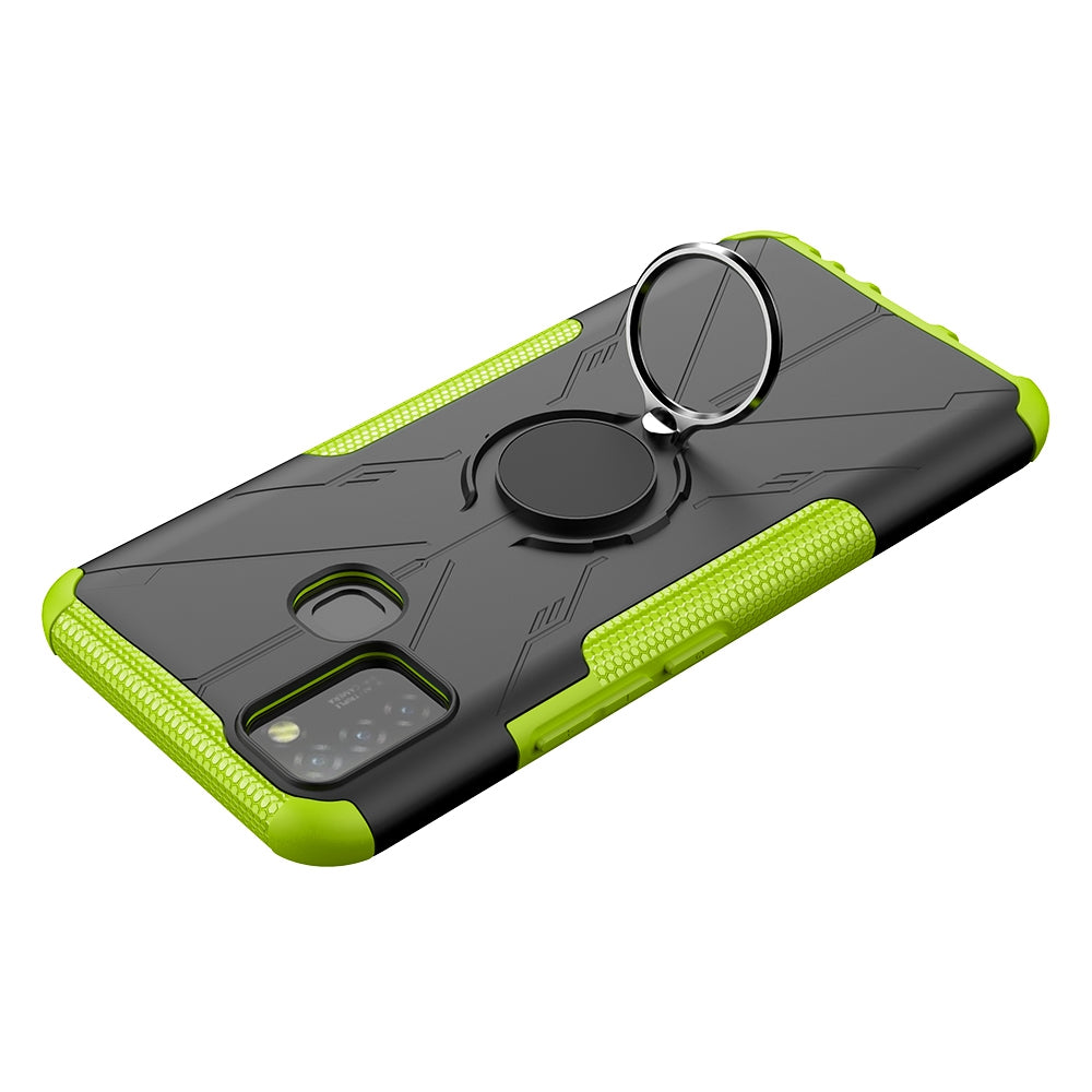 For Infinix Smart 5 X657 / Hot 10 Lite Hybrid Soft TPU Hard PC Heavy Duty Phone Case Ring Holder Kickstand Anti-Scratch Shockproof Cover