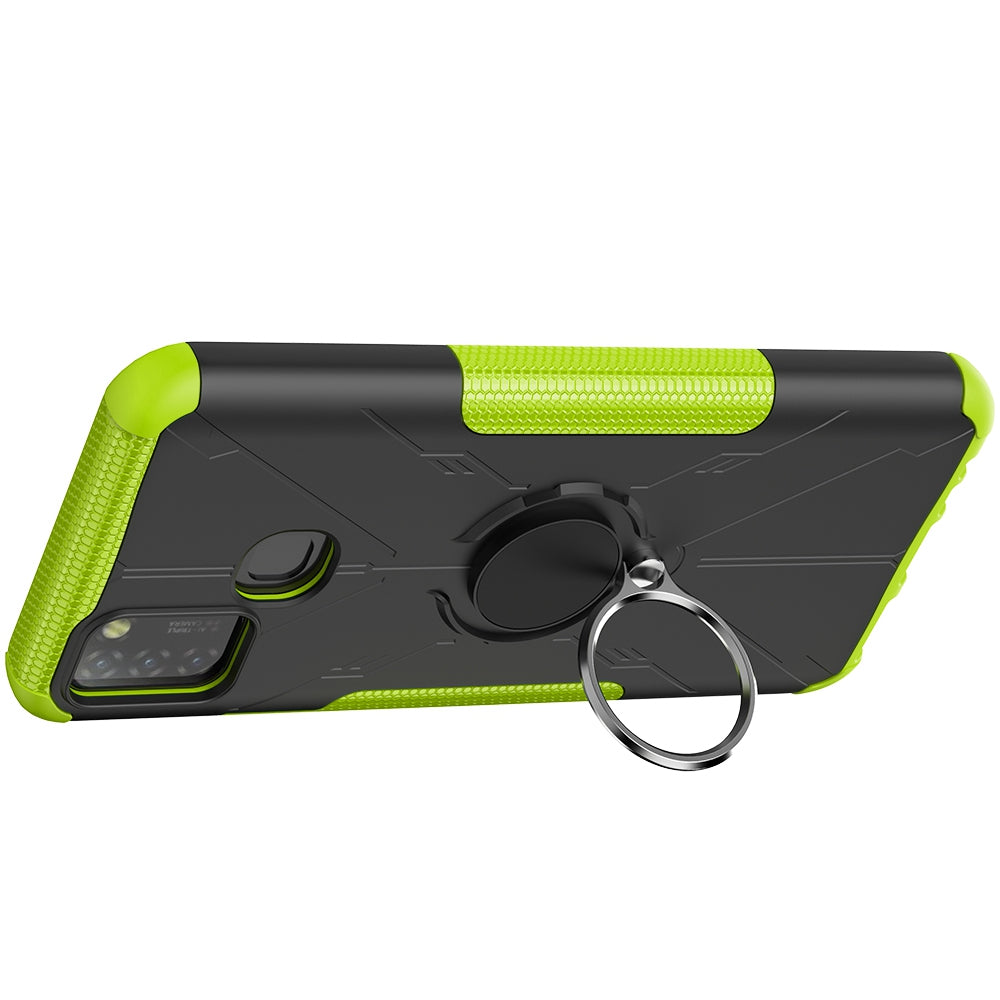 For Infinix Smart 5 X657 / Hot 10 Lite Hybrid Soft TPU Hard PC Heavy Duty Phone Case Ring Holder Kickstand Anti-Scratch Shockproof Cover
